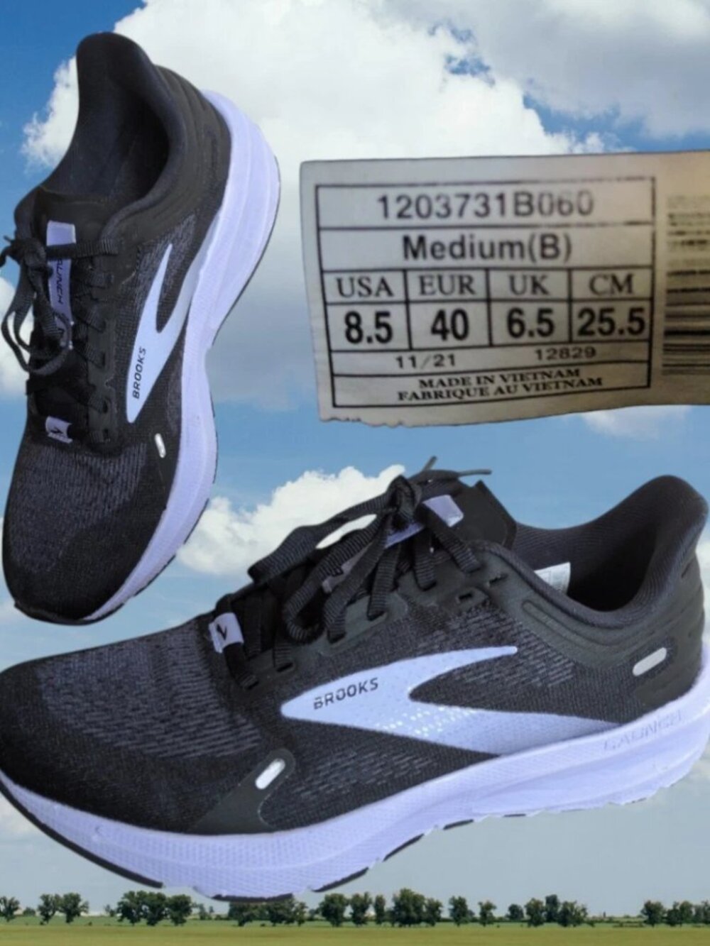Brooks Launch 9 Women’s Size 8.5 B Running Shoes Black/Ebony/Purple 1203731B060
